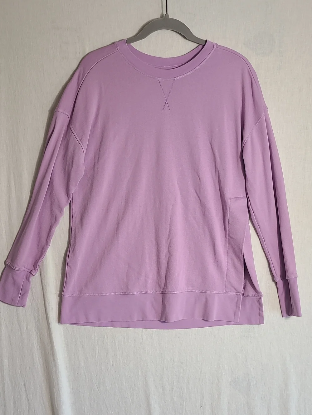 Sweaty Betty Lilac After Class Sweathirt With Side Split Hem Size XS